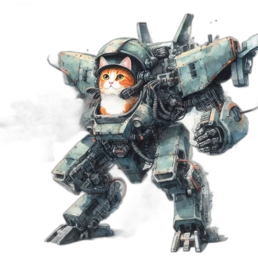 robot, weapon, concept art, watercolor, 3d render, fantasy art, anthropomorphic, suit transparent PNG cut-out