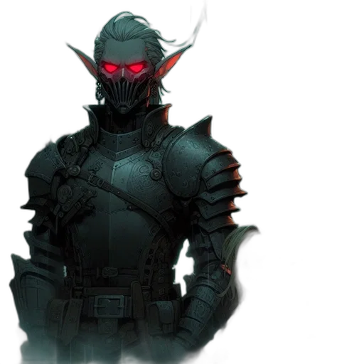 mask, robot, concept art, fantasy art, comic book art, cyberpunk, dark, dystopian transparent PNG cut-out