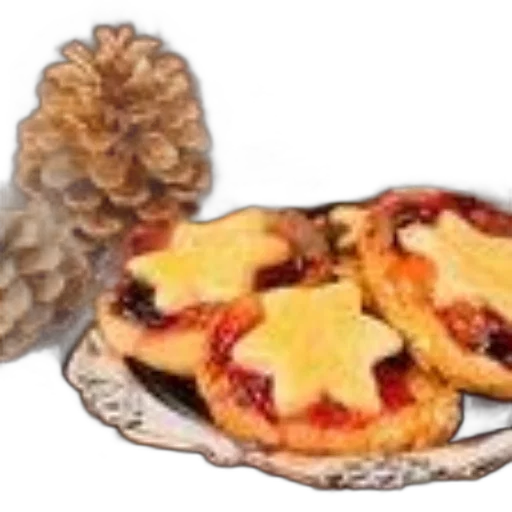 food, crown, photorealistic, three, mince, pies, star-shaped, pastry transparent PNG cut-out