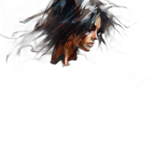 hair, face, mask, creature, photorealistic, concept art, fantasy art, oil painting transparent PNG cut-out
