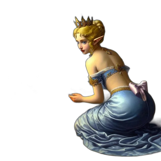 crown, dress, concept art, fantasy art, 3d render, pixel art, underwater, night transparent PNG cut-out