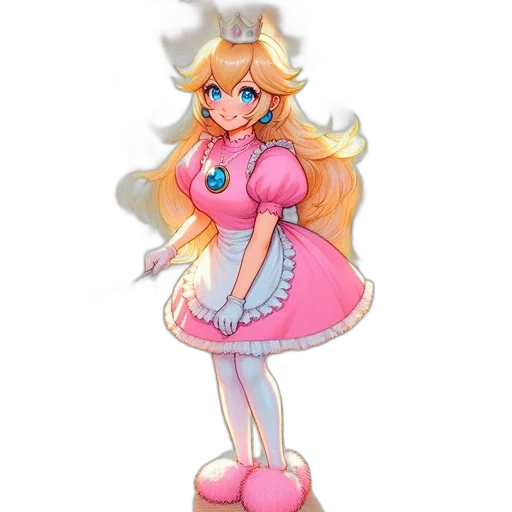 dress, staff, 3d render, concept art, pixel art, cartoon, pastel, traditional transparent PNG cut-out