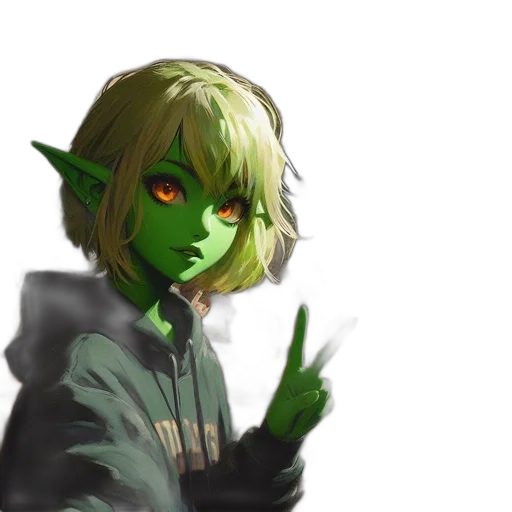 staff, mask, face, pixel art, concept art, fantasy art, anime, green transparent PNG cut-out