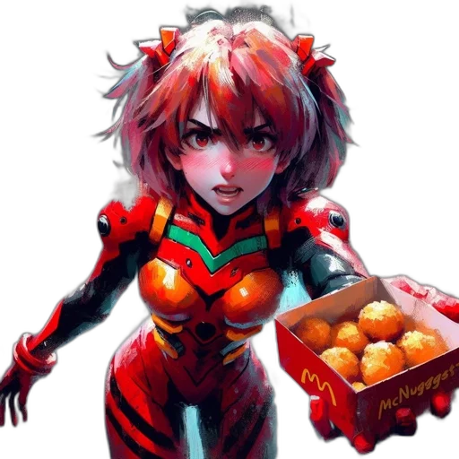 food, robot, weapon, concept art, anime, pixel art, comic book art, red transparent PNG cut-out