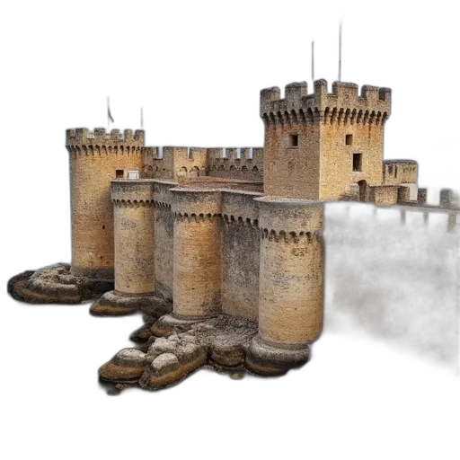 crown, building, dragon, sword transparent PNG cut-out