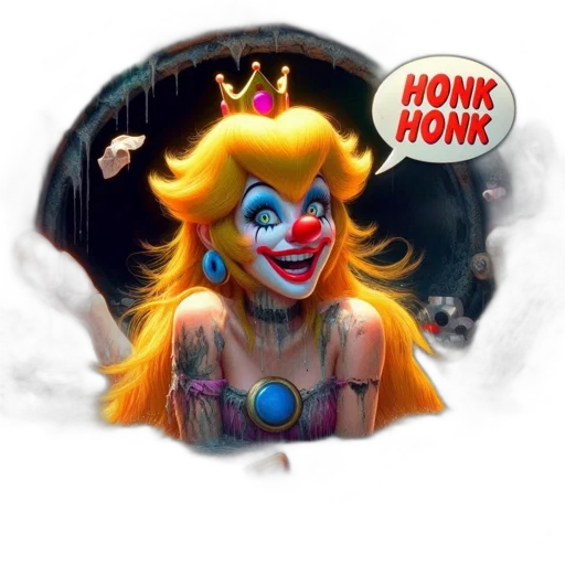 comic book art, concept art, fantasy art, chaotic, setting, figure, resembling, clown transparent PNG cut-out
