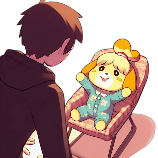furniture, staff, pixel art, concept art, anime, cartoon, golden, colorful transparent PNG cut-out