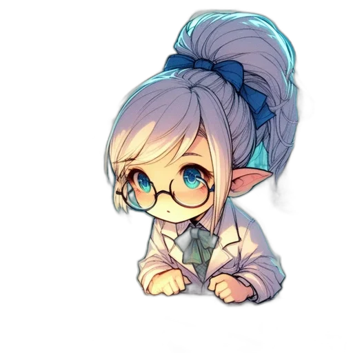 staff, creature, dragon, anime, fantasy art, concept art, pixel art, blue transparent PNG cut-out