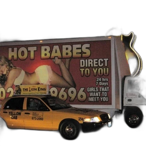 car, concept art, fire, yellow, cab, parked, front, billboard transparent PNG cut-out