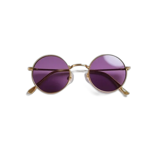 jewelry, pastel, pair, round, gold-framed, sunglasses, purple, tinted transparent PNG cut-out