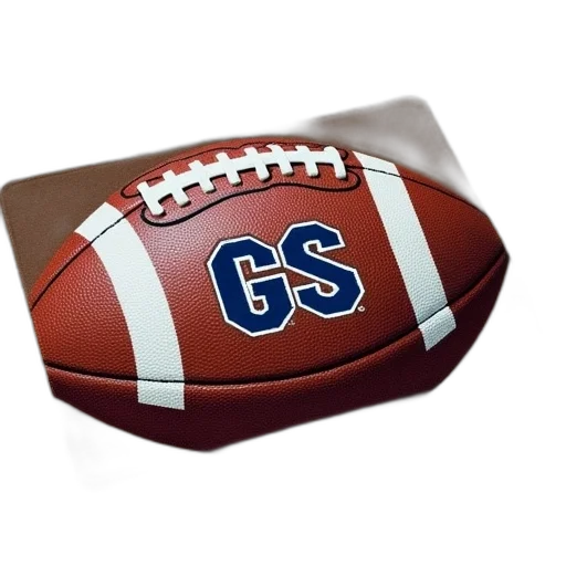 brown, white, doormat, football, design, letters, center, placed transparent PNG cut-out