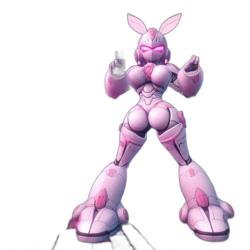 robot, weapon, animal, creature, 3d render, concept art, vaporwave, pixel art transparent PNG cut-out