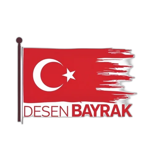stylized, red, white, flag, horizontal, stripes, displayed, against transparent PNG cut-out