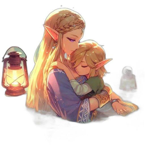 pixel art, watercolor, fantasy art, concept art, snow, fire, neon lights, green transparent PNG cut-out