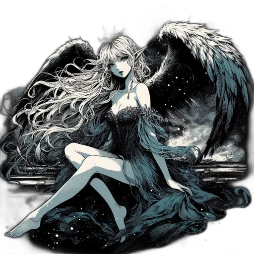dragon, dress, creature, fantasy art, concept art, comic book art, pixel art, night transparent PNG cut-out