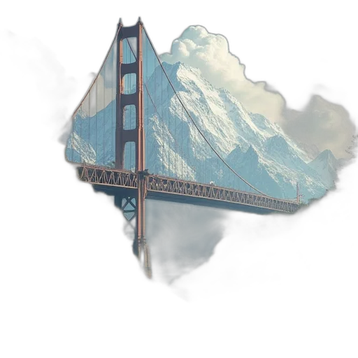 building, jacket, concept art, watercolor, pixel art, fantasy art, fog, blue transparent PNG cut-out