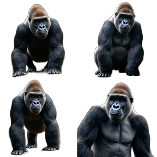 animal, creature, concept art, photorealistic, 3d render, collage, four, images transparent PNG cut-out