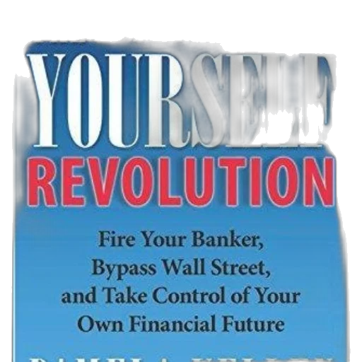 bank, yourself, revolution, book, cover, blue, background, white transparent PNG cut-out