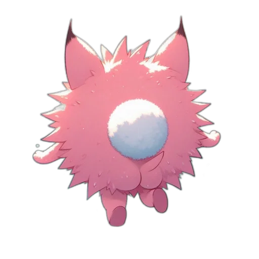creature, animal, staff, hair, concept art, vaporwave, 3d render, pixel art transparent PNG cut-out