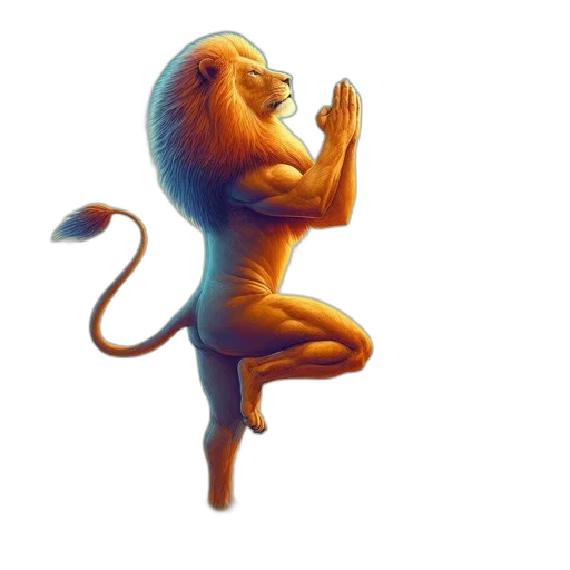 animal, creature, concept art, 3d render, photorealistic, fantasy art, majestic, lion transparent PNG cut-out