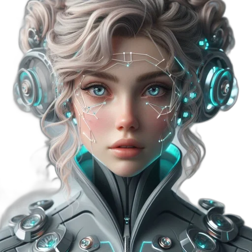 robot, face, crown, mask, cyberpunk, fantasy art, concept art, anime transparent PNG cut-out