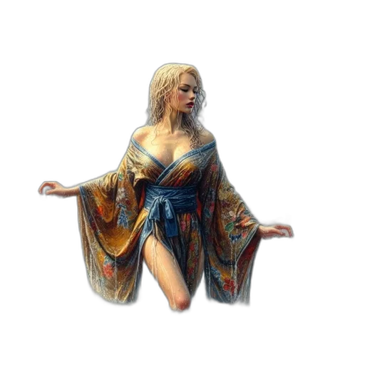 dress, jewelry, fantasy art, concept art, oil painting, pixel art, golden, snowy transparent PNG cut-out