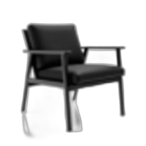 furniture, 3d render, photorealistic, sleek, modern, chair, black, frame transparent PNG cut-out