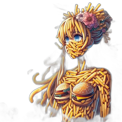 dress, food, crown, jewelry, concept art, pixel art, fantasy art, anime transparent PNG cut-out