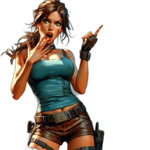 comic book art, concept art, fantasy art, cyberpunk, female, character, brown, hair transparent PNG cut-out