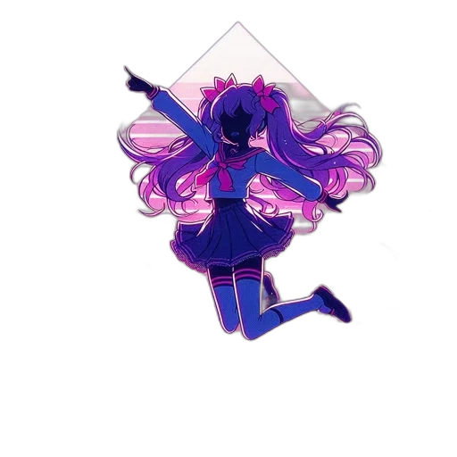 hair, staff, creature, dress, vaporwave, pixel art, anime, concept art transparent PNG cut-out