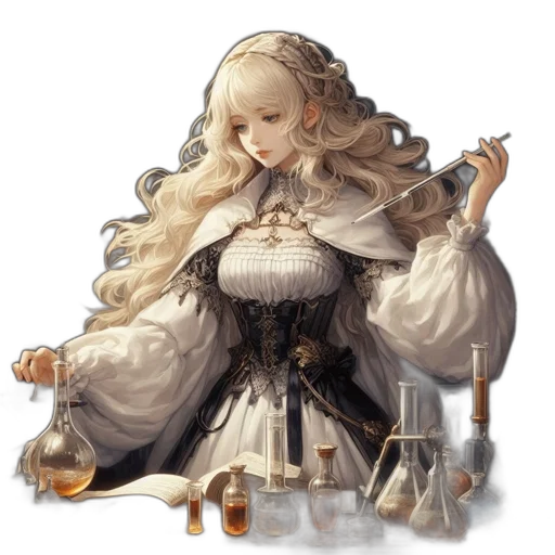 dress, crown, staff, jewelry, concept art, fantasy art, pixel art, photorealistic transparent PNG cut-out