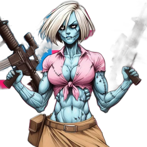 comic book art, concept art, fantasy art, pixel art, blue, individual, woman, skin transparent PNG cut-out