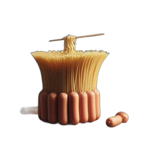 food, hair, furniture, crown, 3d render, photorealistic, concept art, golden transparent PNG cut-out
