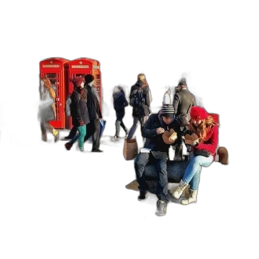concept art, 3d render, photorealistic, city street transparent PNG cut-out