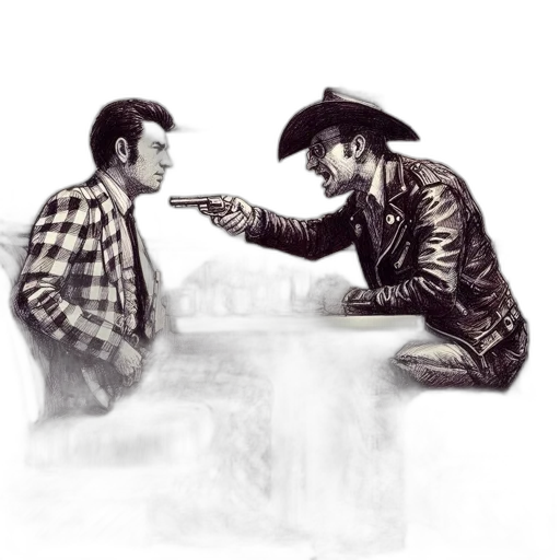 jacket, concept art, comic book art, photorealistic, fantasy art, fire, two, men transparent PNG cut-out