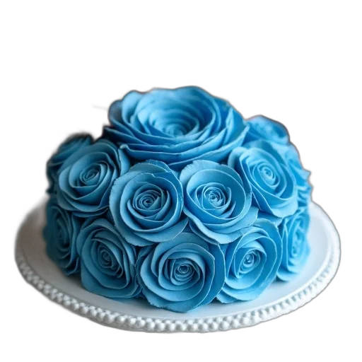 crown, hat, flower, food, 3d render, photorealistic, blue, pastel transparent PNG cut-out