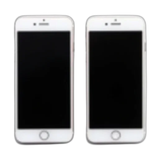 3d render, monochrome, two, identical, smartphones, displayed, side, against transparent PNG cut-out
