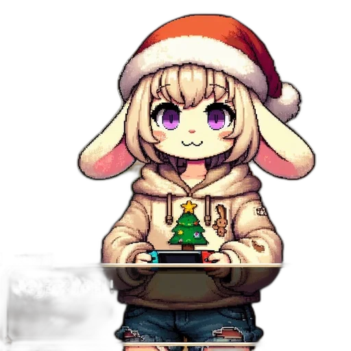 hat, creature, food, staff, pixel art, anime, concept art, fantasy art transparent PNG cut-out