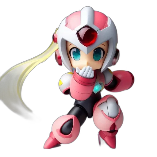 robot, weapon, 3d render, concept art, anime, pixel art, animated, pink-and-white transparent PNG cut-out
