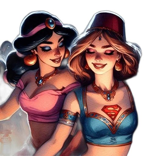 jewelry, hat, comic book art, concept art, fantasy art, cartoon, fire, neon lights transparent PNG cut-out