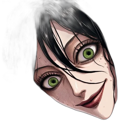 face, mask, creature, comic book art, cartoon, anime, concept art, close-up transparent PNG cut-out