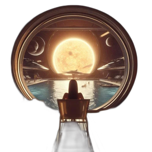 bottle, concept art, fantasy art, pixel art, 3d render, outer space, sunset, underwater transparent PNG cut-out