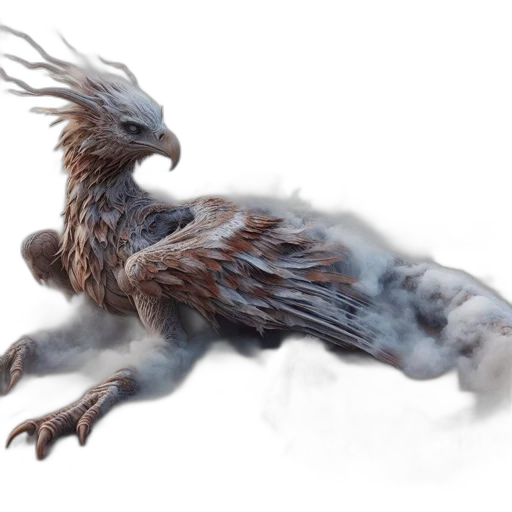 dragon, creature, hair, animal, concept art, fantasy art, 3d render, photorealistic transparent PNG cut-out