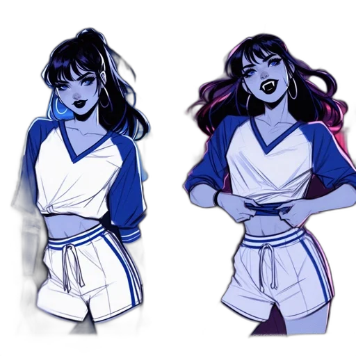 concept art, pixel art, comic book art, anime, neon lights, blue, monochrome, neon transparent PNG cut-out