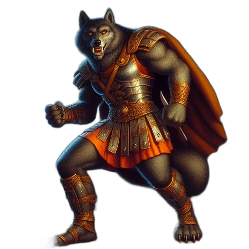 animal, fantasy art, concept art, comic book art, 3d render, anthropomorphic, wolf, ornate transparent PNG cut-out