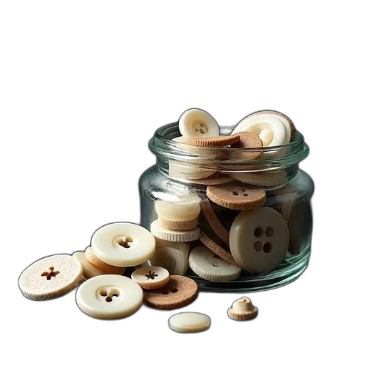 food, jewelry, 3d render, earth tones, collection, buttons, displayed, dark transparent PNG cut-out