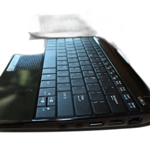 3d render, close-up, laptop, keyboard, black, background transparent PNG cut-out