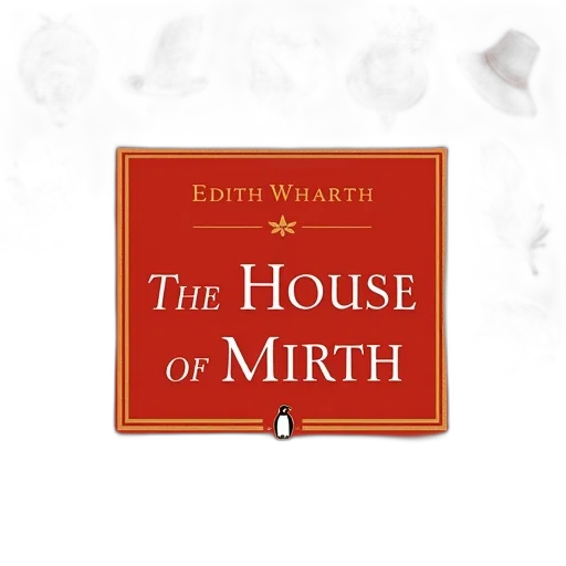 cover, house, mirth, edith, wharton, featuring, red, background transparent PNG cut-out