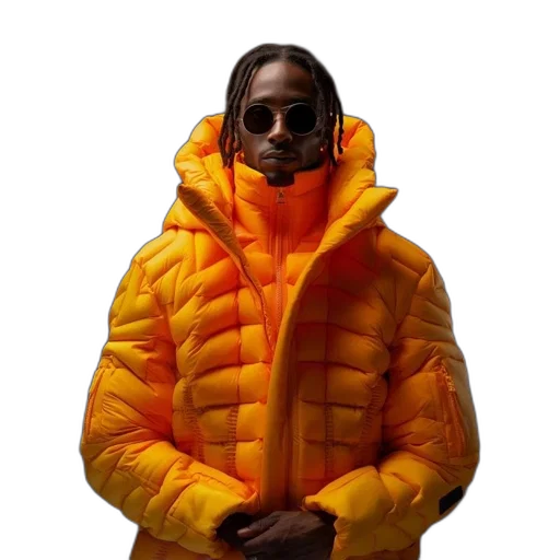 jacket, animal, face, creature, neon, colorful, man, orange transparent PNG cut-out
