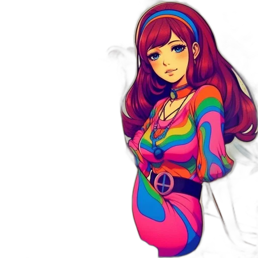 dress, pixel art, fantasy art, concept art, anime, neon lights, colorful, neon transparent PNG cut-out